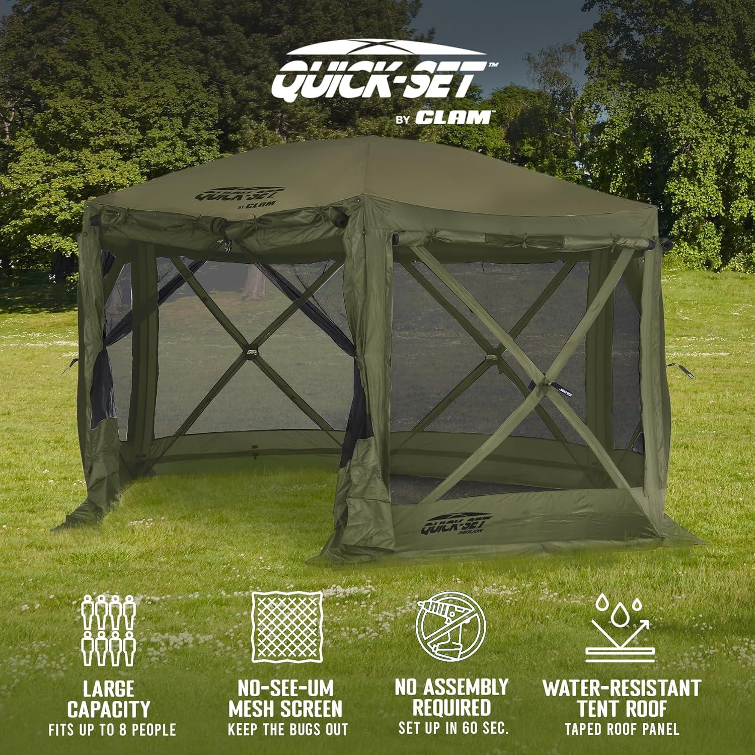 Clam CLAM Quick-Set Pavilion Portable Outdoor Canopy Shelter
