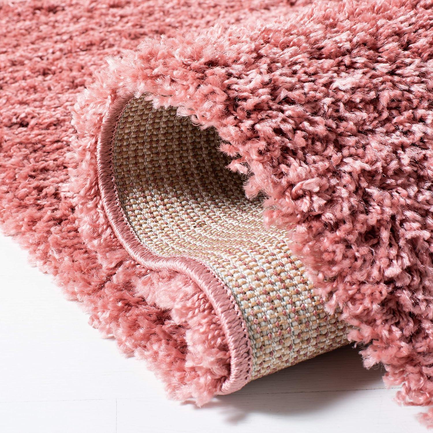 Venus Shag VNS520 Power Loomed Indoor Area Rug - Pink - 6'7" Round - Safavieh