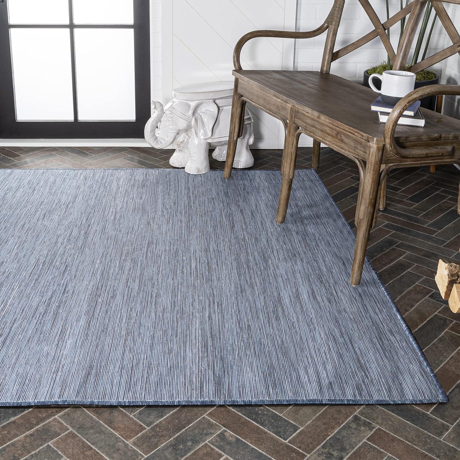 8'x10' Ethan Modern Flatweave Solid  Area Rug, Brown - JONATHAN Y