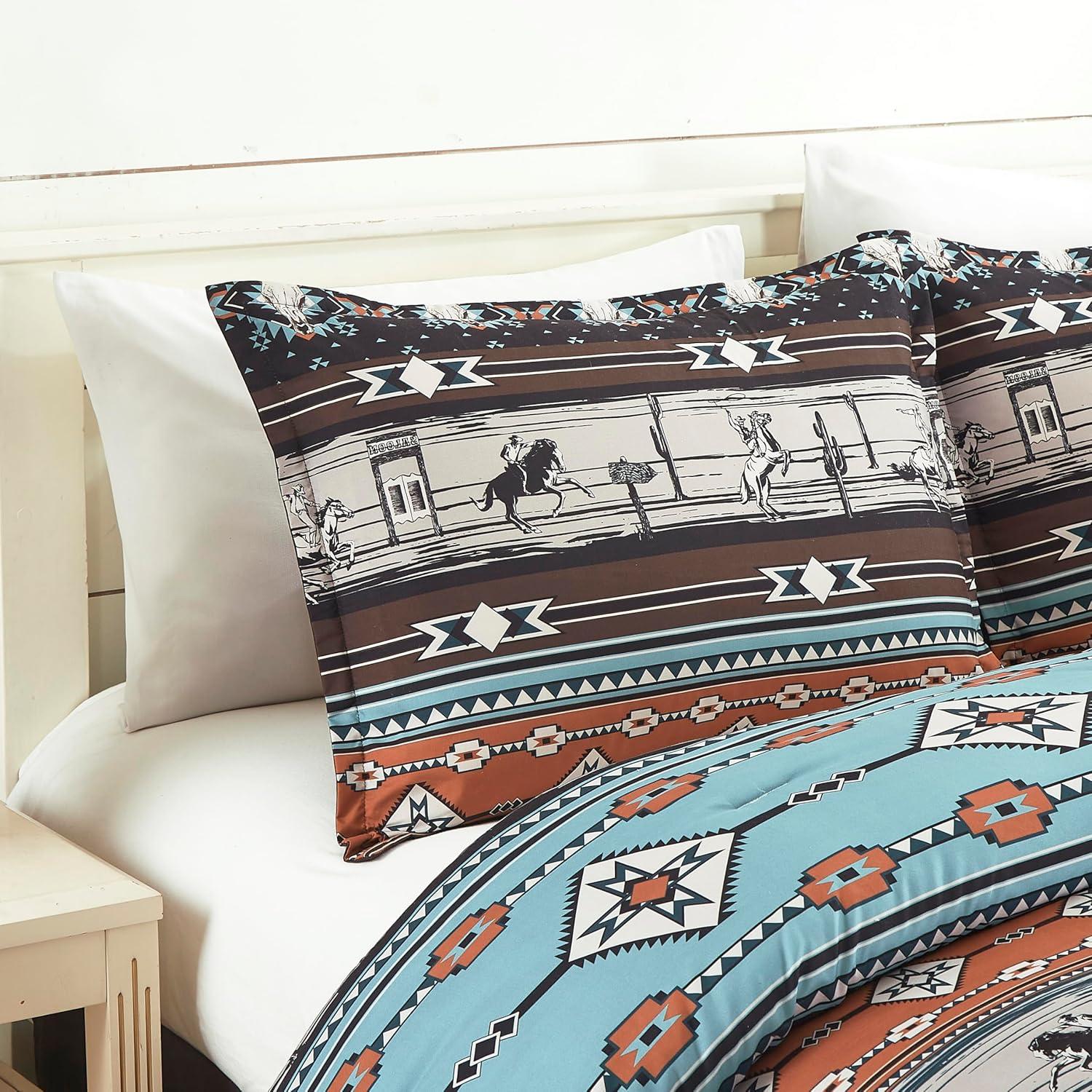Chezmoi Collection Sawyer Southwestern Cowboys Rodeo Comforter Set