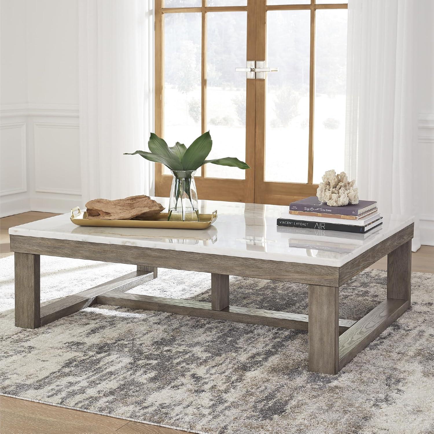 Signature Design by Ashley Loyaska Brown & Ivory Coffee Table