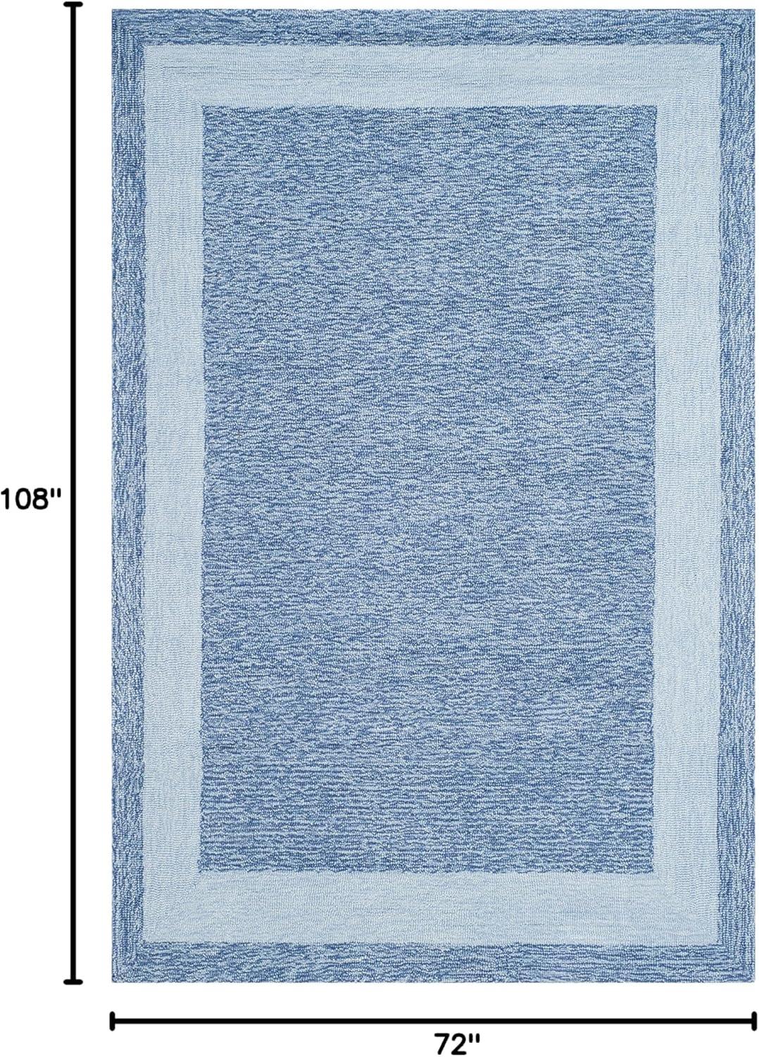 SAFAVIEH Easy Care Jane Solid Bordered Area Rug, Blue, 6' x 9'