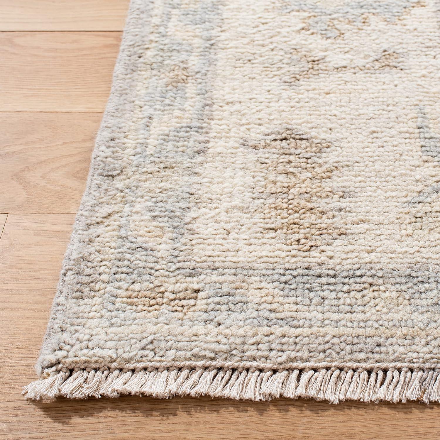 Ivory Hand-Knotted Wool Oriental 9' x 12' Area Rug