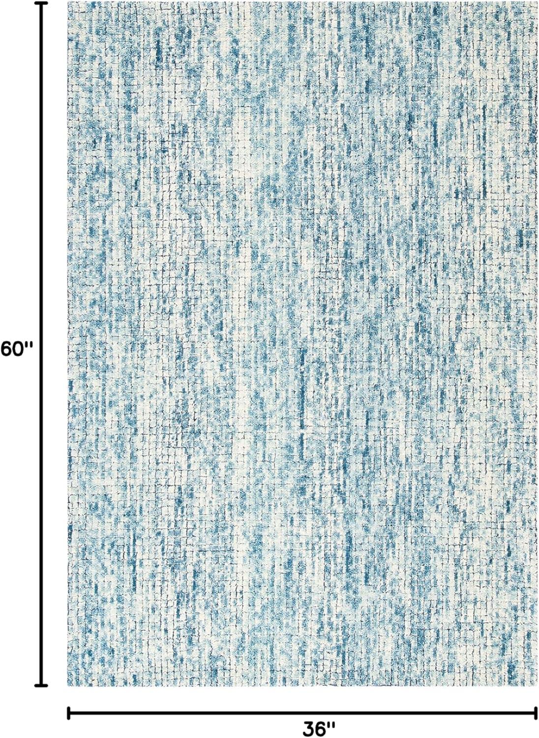 Abstract ABT473 Hand Tufted Area Rug - Ivory/Navy - 3'x5' - Safavieh .