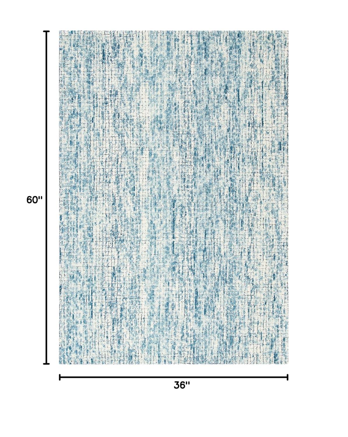 Abstract ABT473 Hand Tufted Area Rug - Ivory/Navy - 3'x5' - Safavieh .
