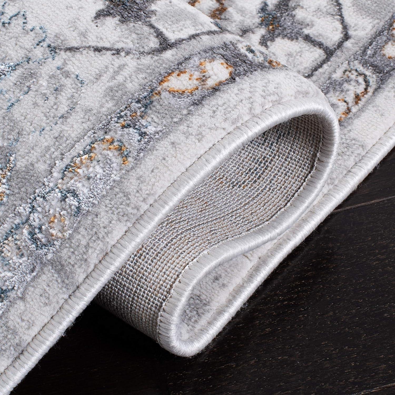 Isabella ISA936 Power Loomed Area Rug - Light Grey/Grey - 8'x10' - Safavieh