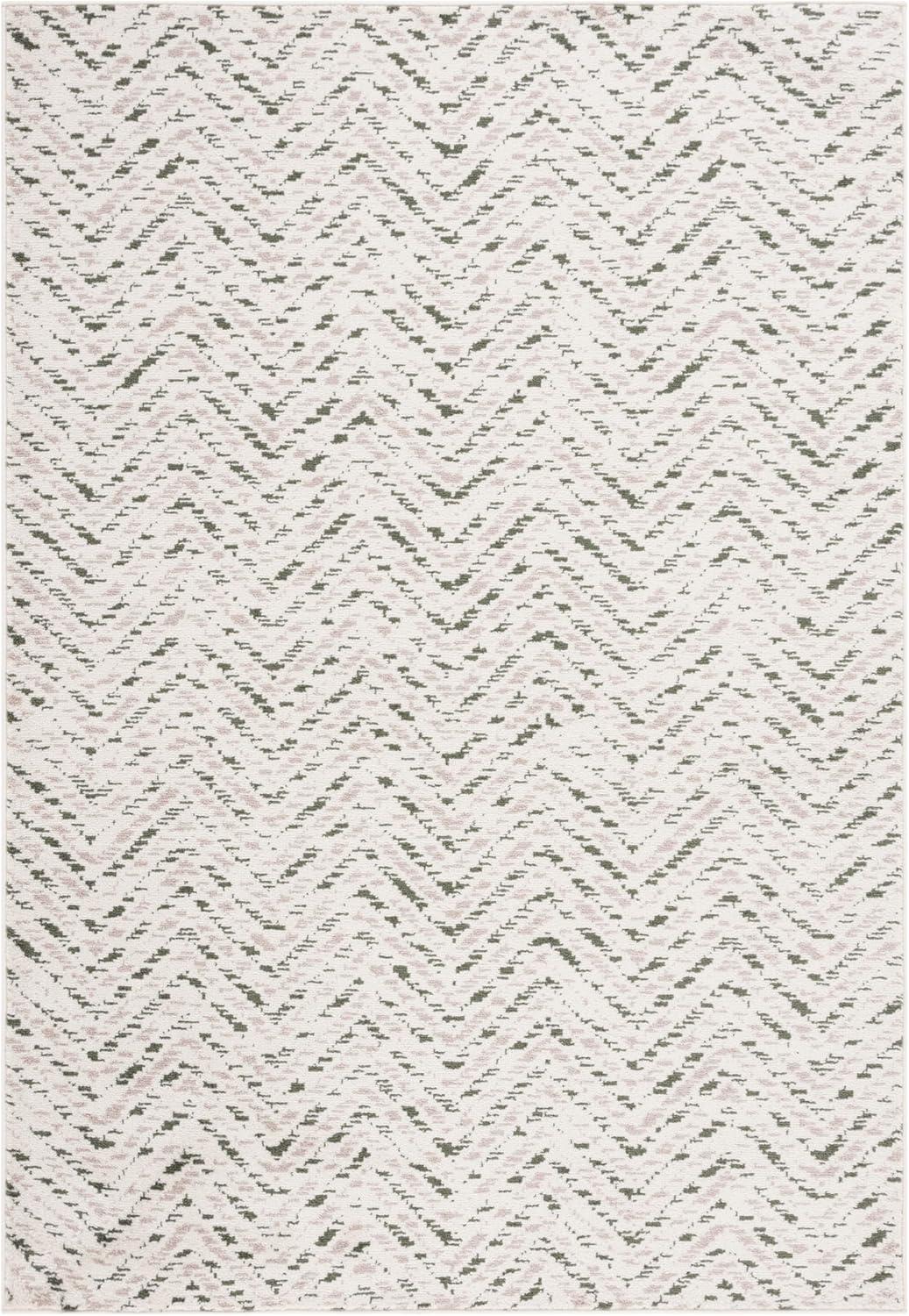 SAFAVIEH Adirondack Altan Striped Area Rug, Ivory/Dark Green, 5'1" x 7'6"