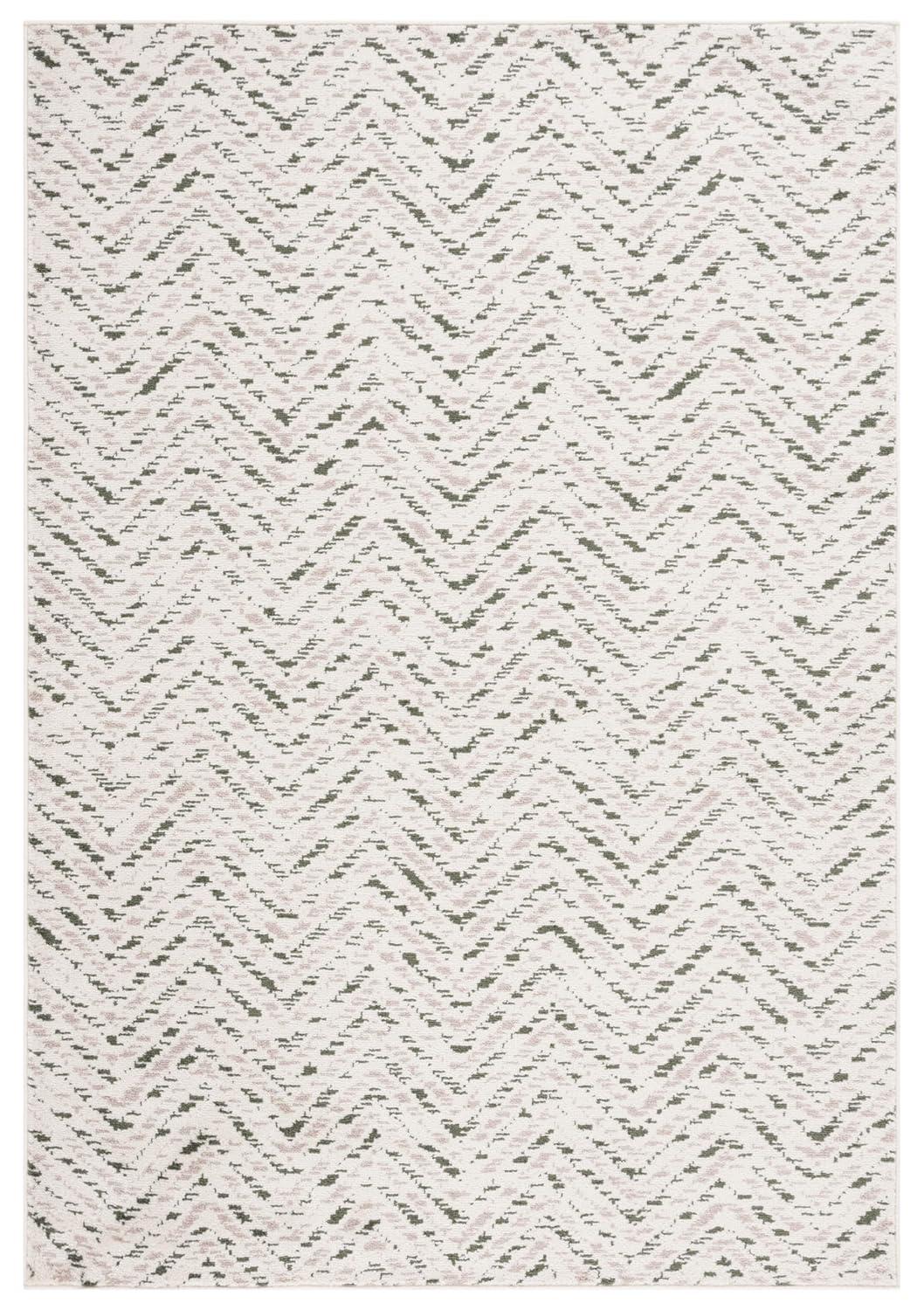 Adirondack ADR104 Machine Made Loomed Area Rug - Ivory/Dark Green - 5'-1" x 7'-6" - Safavieh