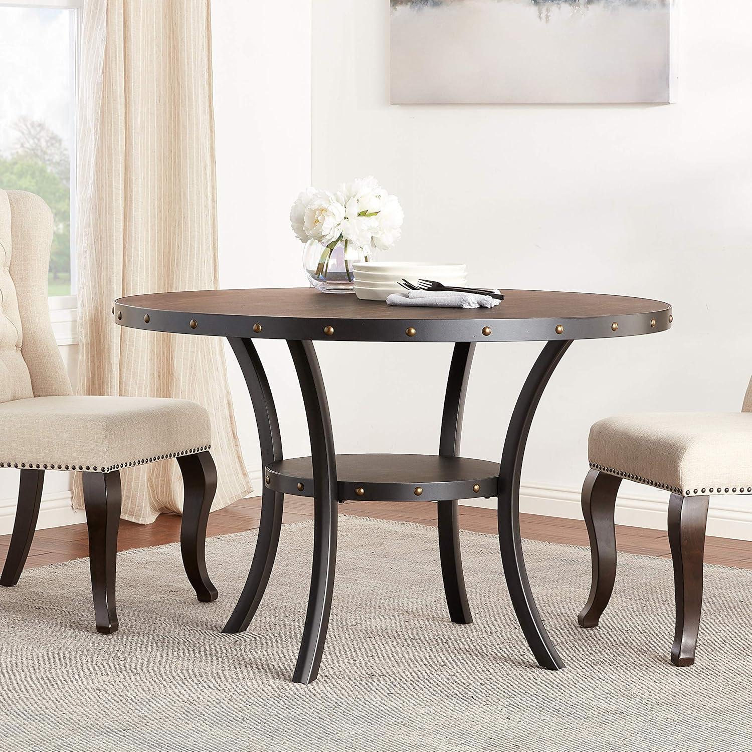 New Classic Furniture Crispin 48" Round Melamine Wood Dining Table in Gray