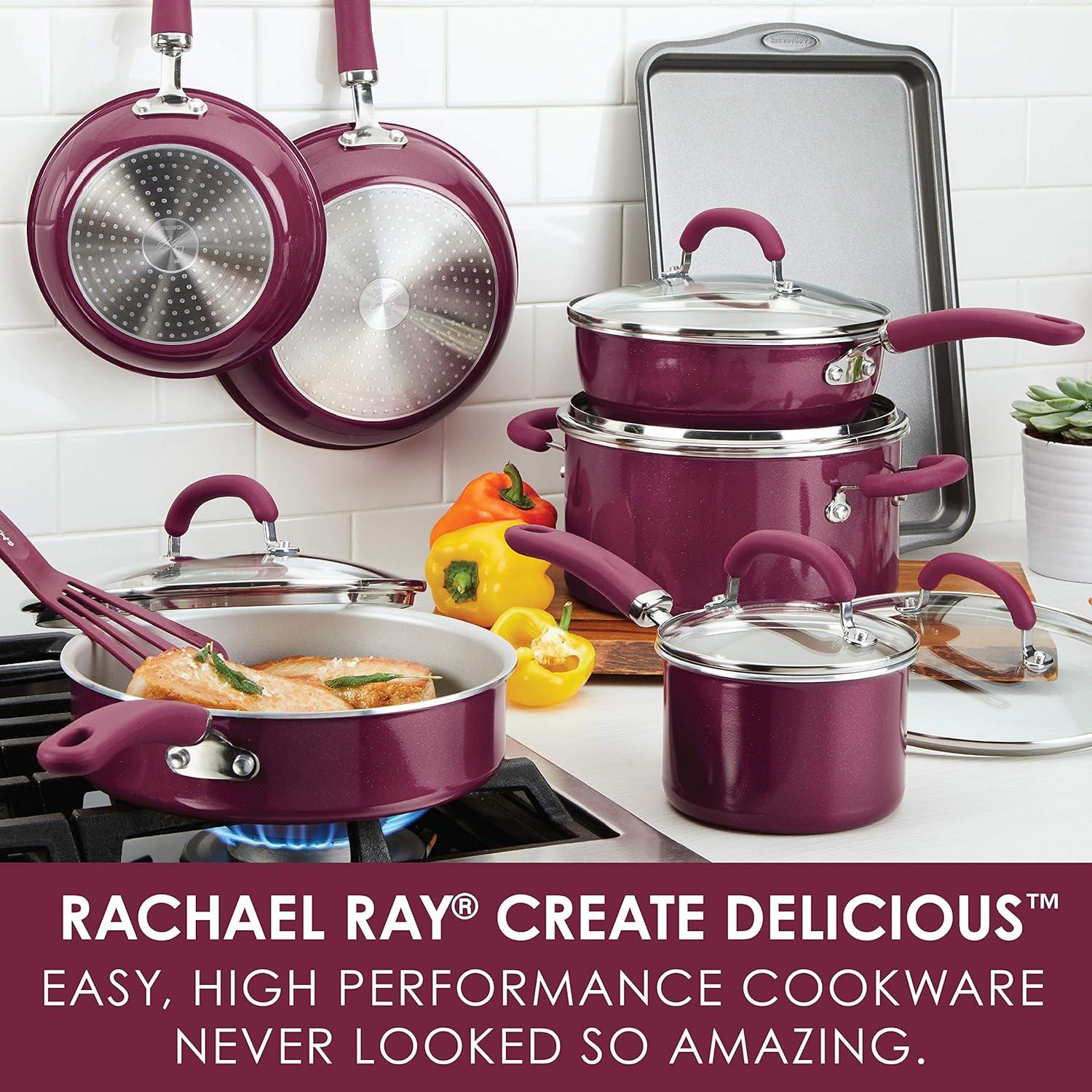 Rachael Ray Rachael Ray Create Delicious Aluminum Nonstick Cookware Induction Cookware Set, 13-Piece