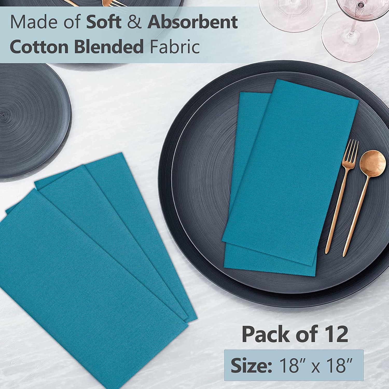 Ruvanti Poly Cotton Enrich Twill Cloth Napkins (Set of 12)