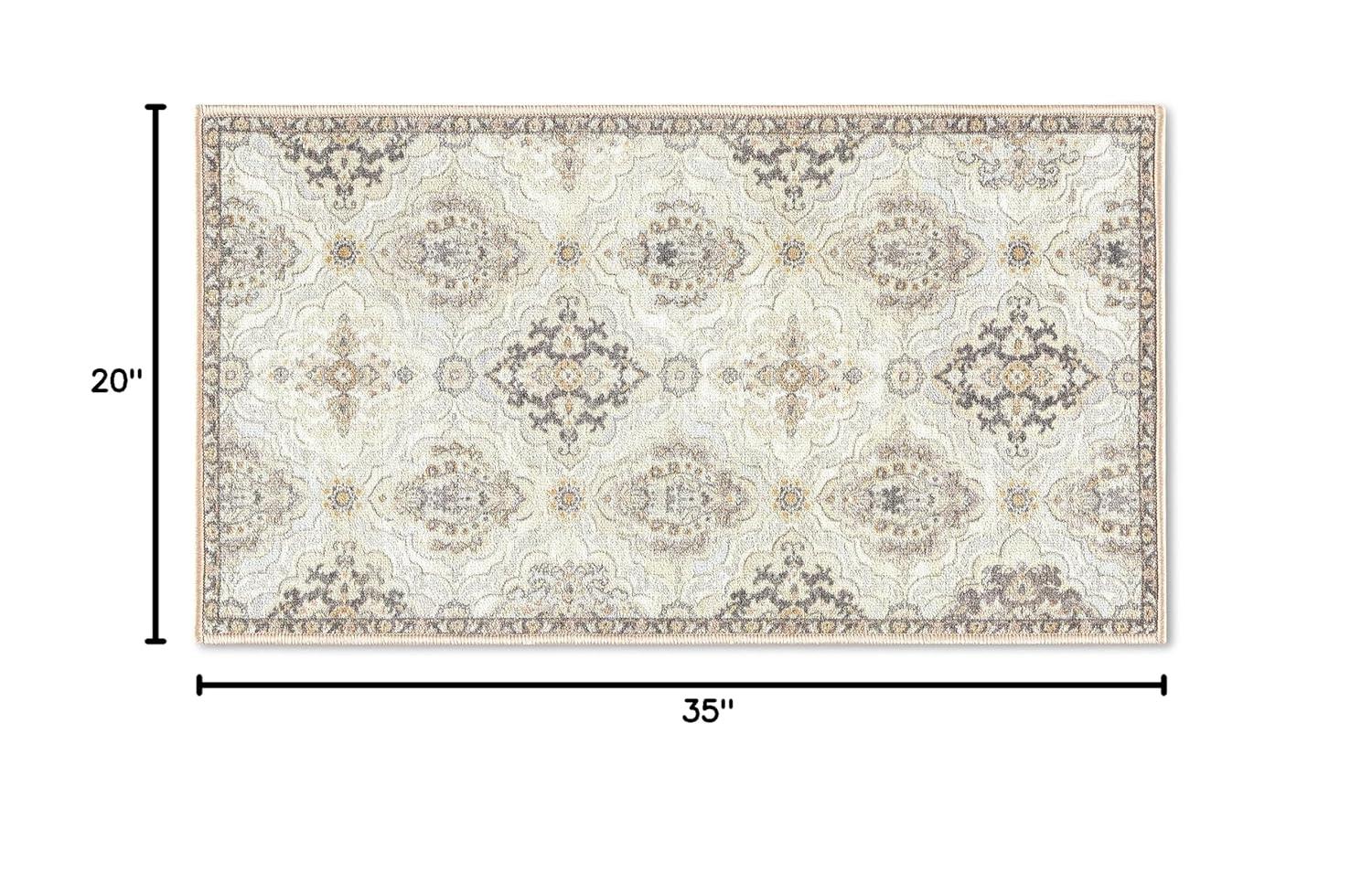 Town & Country Avani Everwash Washable Non-Slip Backing Area Rug Beige