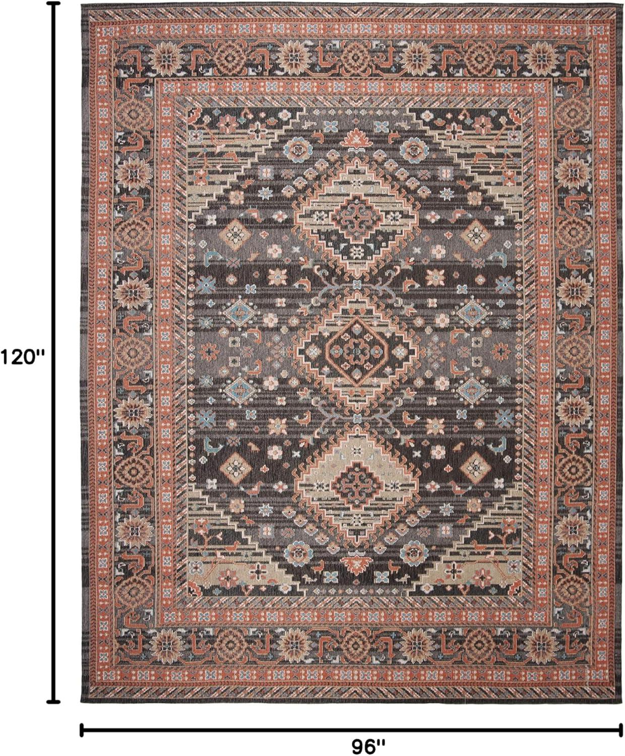 Classic Vintage CLV114 Power Loomed Area Rug - Black/Rust - 8'x10' - Safavieh.
