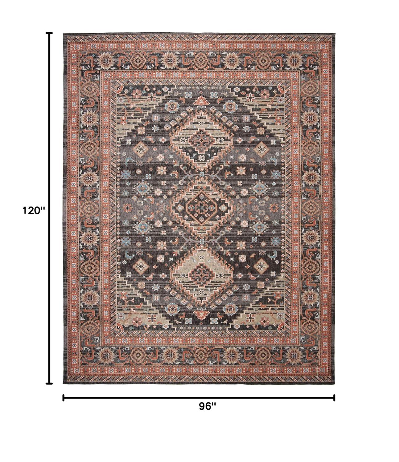 Classic Vintage CLV114 Power Loomed Area Rug - Black/Rust - 8'x10' - Safavieh.