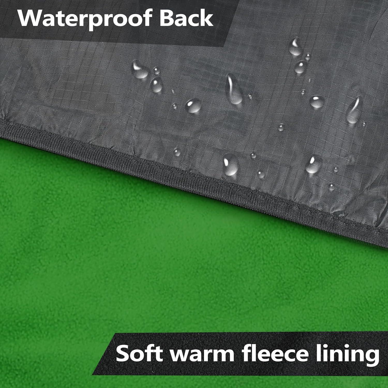 Catalonia Waterproof Outdoor Blanket for Cold Weather, Windproof Stadium Blankets for Sport Events, Wearable Weatherproof Blanket, Green