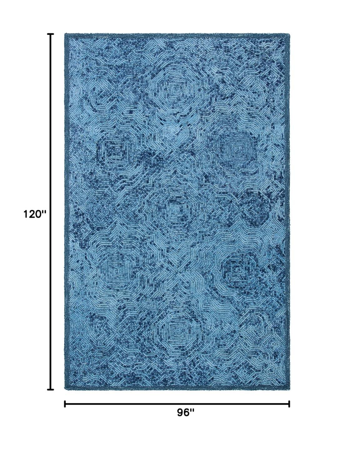 Ikat IKT506 Hand Tufted Area Rug - Dark Blue - 8'x10' - Safavieh