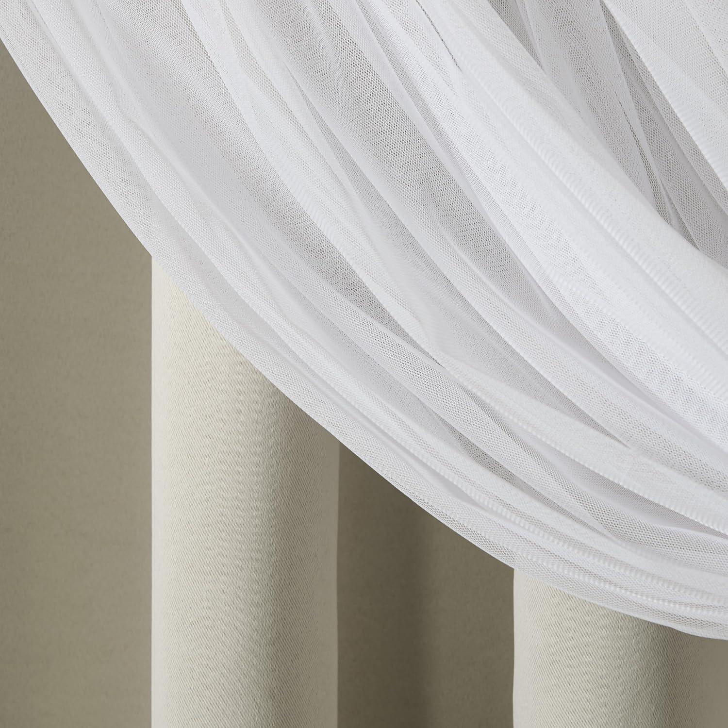 Set of 2 (63"x52") Caterina Layered Solid Blackout with Sheer Top Curtain Panels Gray - Exclusive Home: Thermal Insulated