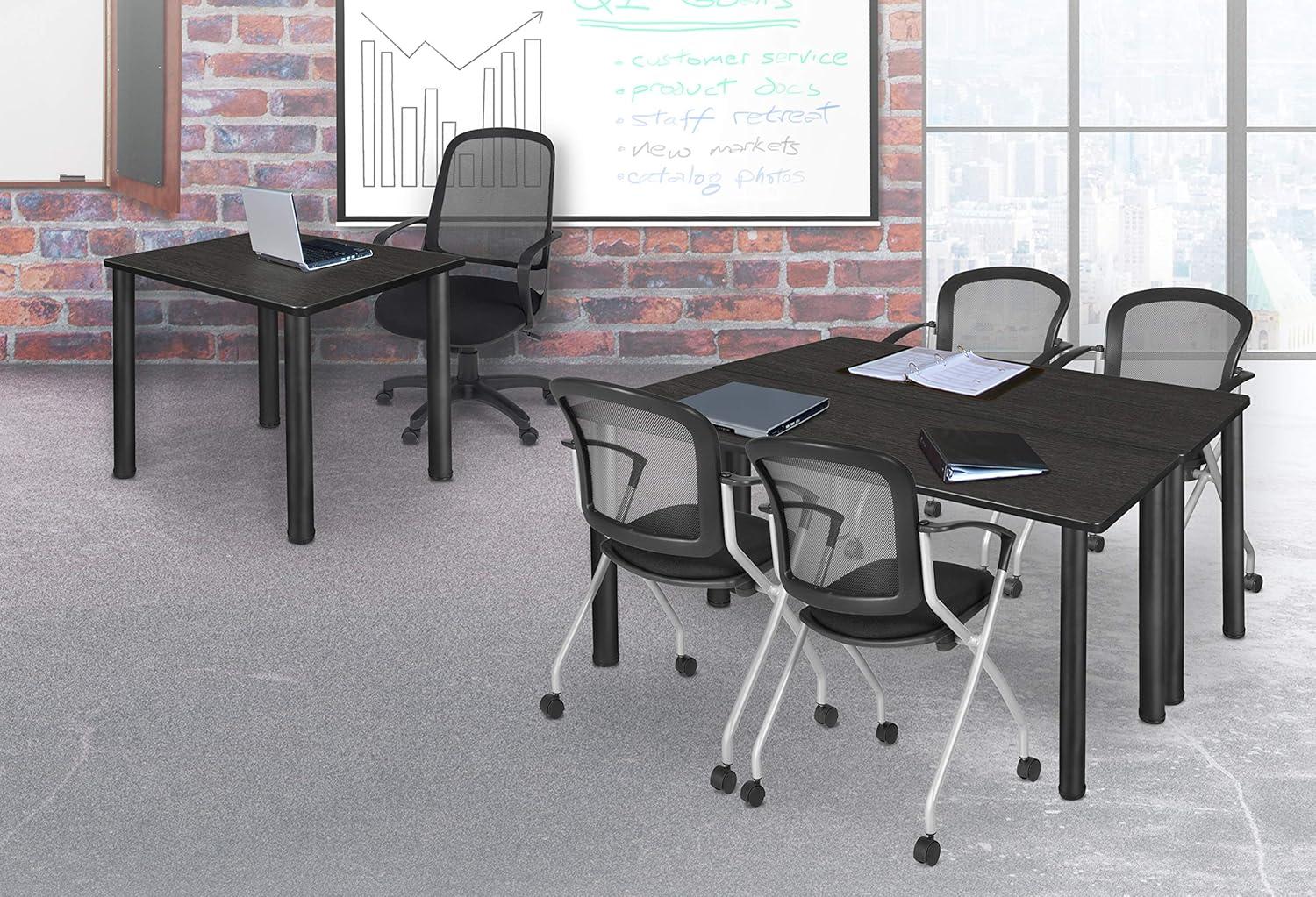 Regency  Kee 30in. Square Breakroom Table - Ash Grey & Black