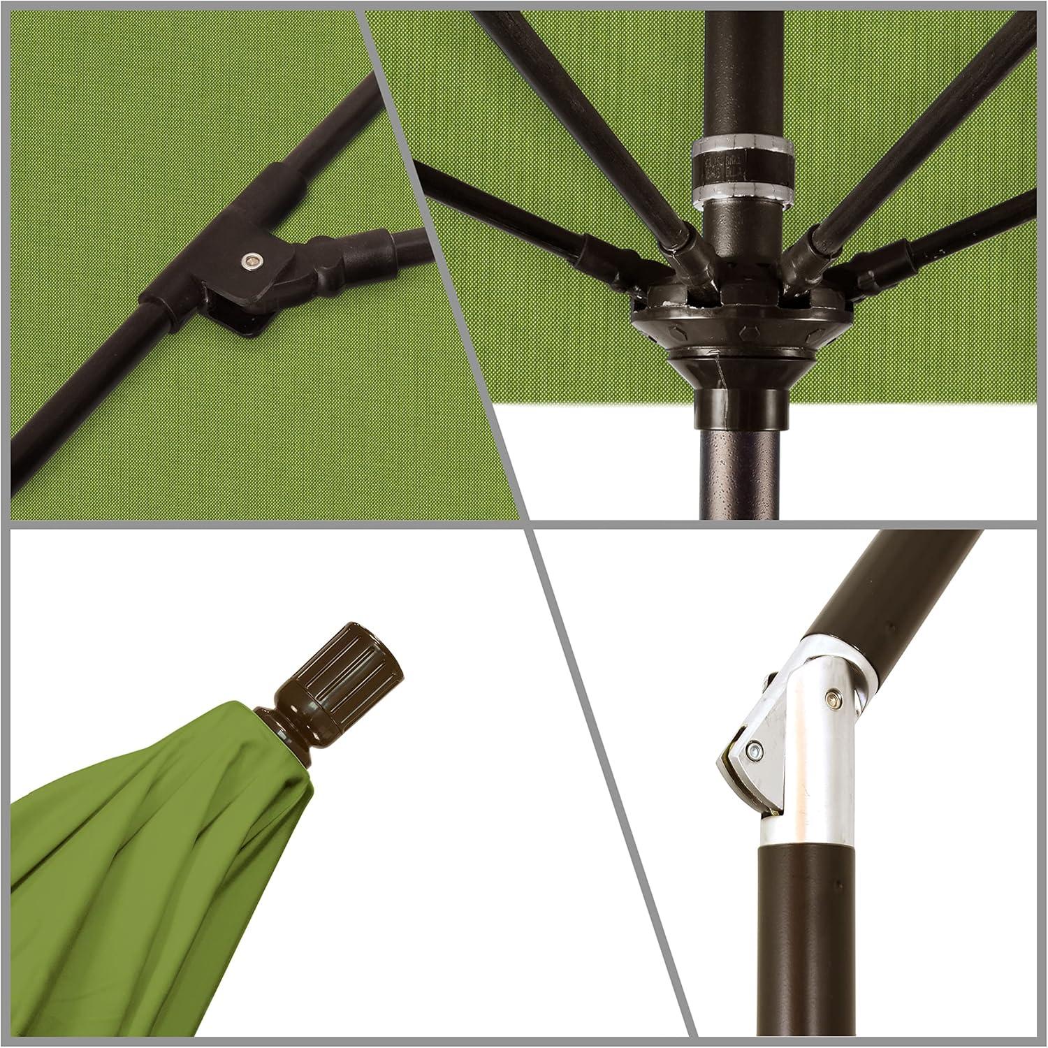 7.5-ft Green Sunbrella Aluminum Market Patio Umbrella with Bronze Finish