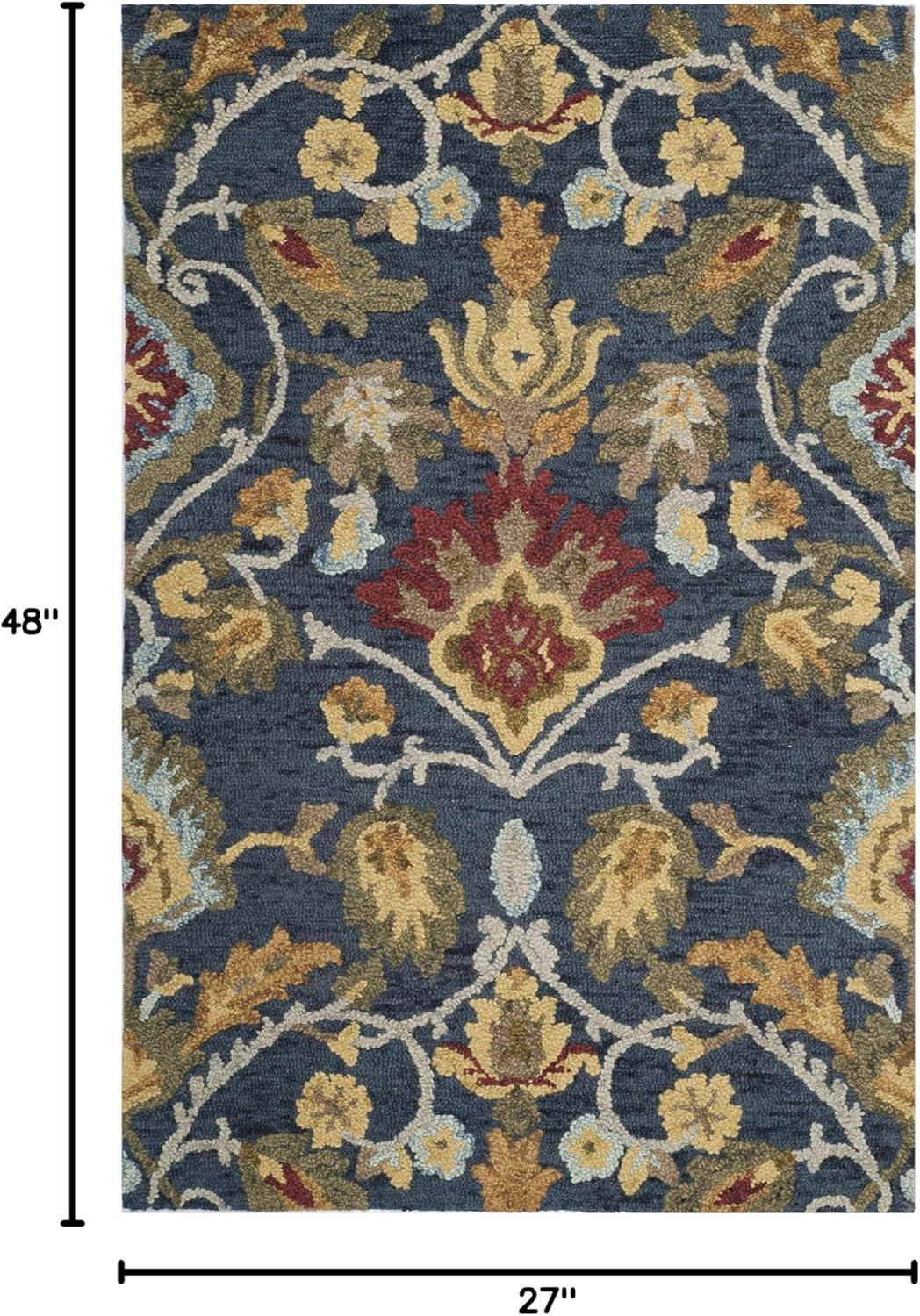 Blossom BLM402 Hand Tufted Accent Rug - Green/Multi - 2'3"x4' - Safavieh.