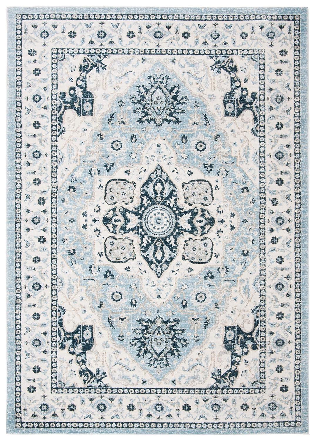 Isabella ISA936 Power Loomed Area Rug - Light Blue/Cream - 8'x10' - Safavieh