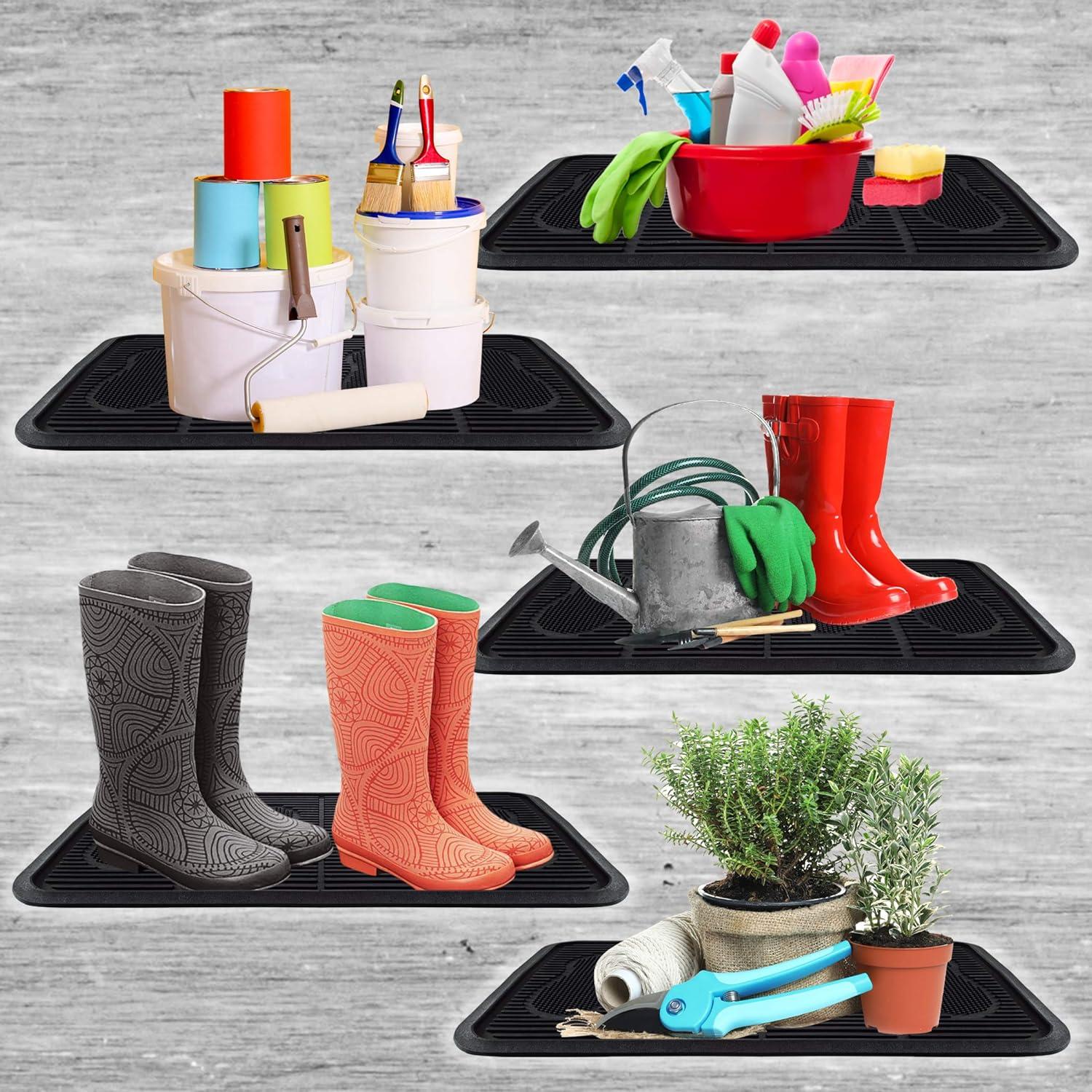 SafetyCare Rubber Shoe & Boot Tray - Multi-Purpose - 24 x 16 Inches - 1 Mat