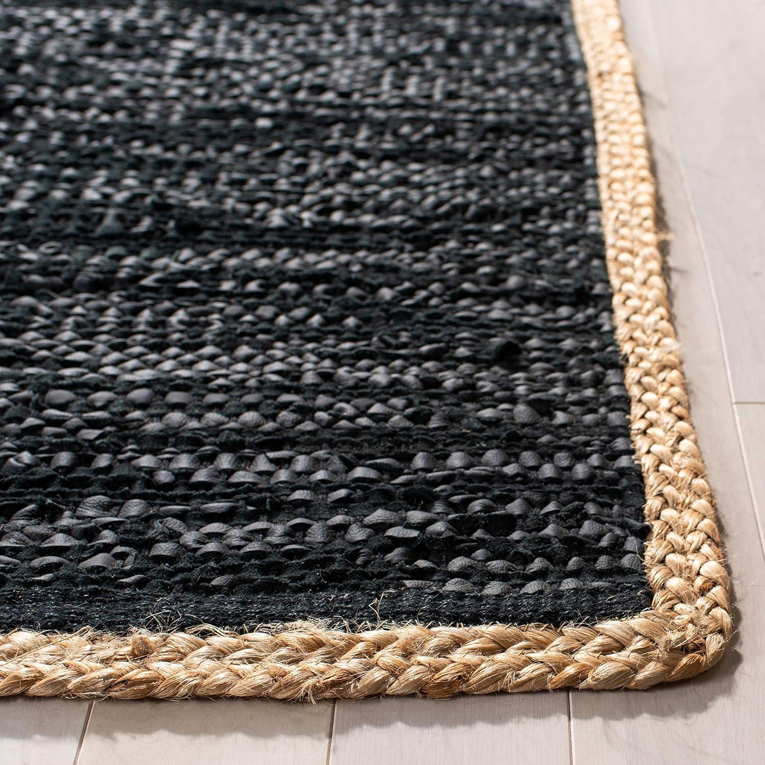 Cape Cod Black and Natural Wool Cotton Area Rug