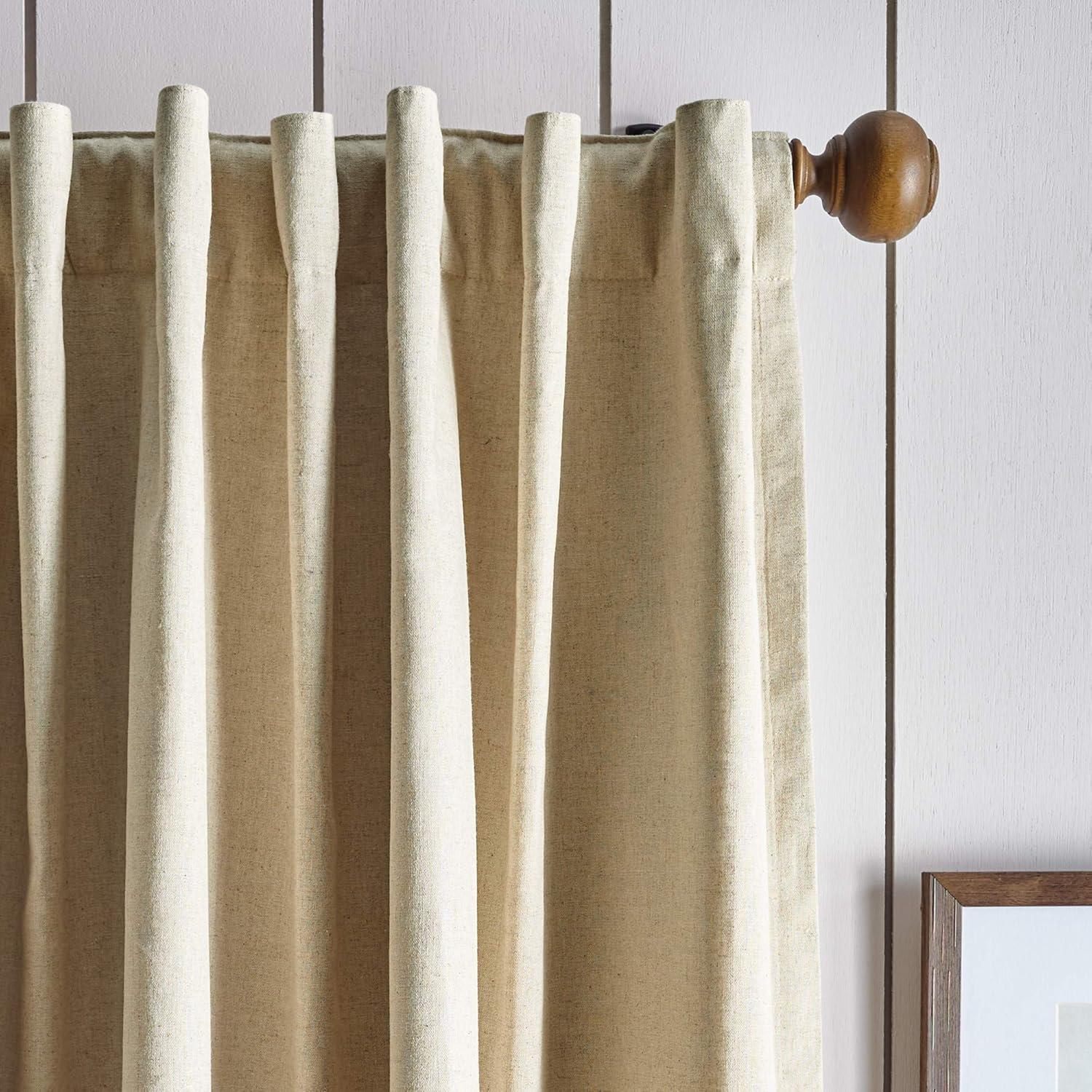 Linen Blackout Foam Lined Rod Pocket Curtains, 84"