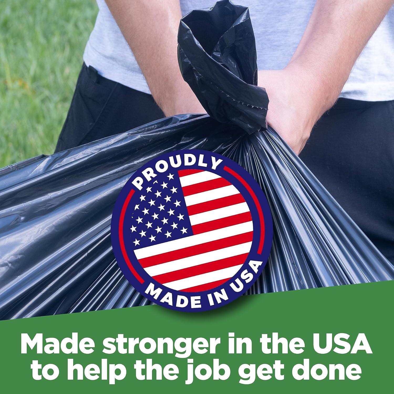 ToughBag 95-96 Gallon Trash Bags (25 Count) Heavy-Duty Trash Can Liners, 1.2 Mil Thick, 61x68" - Made In USA