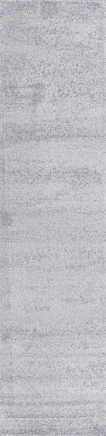 5'x8' Haze Solid Low-Pile Area Rug, Light Gray - JONATHAN Y