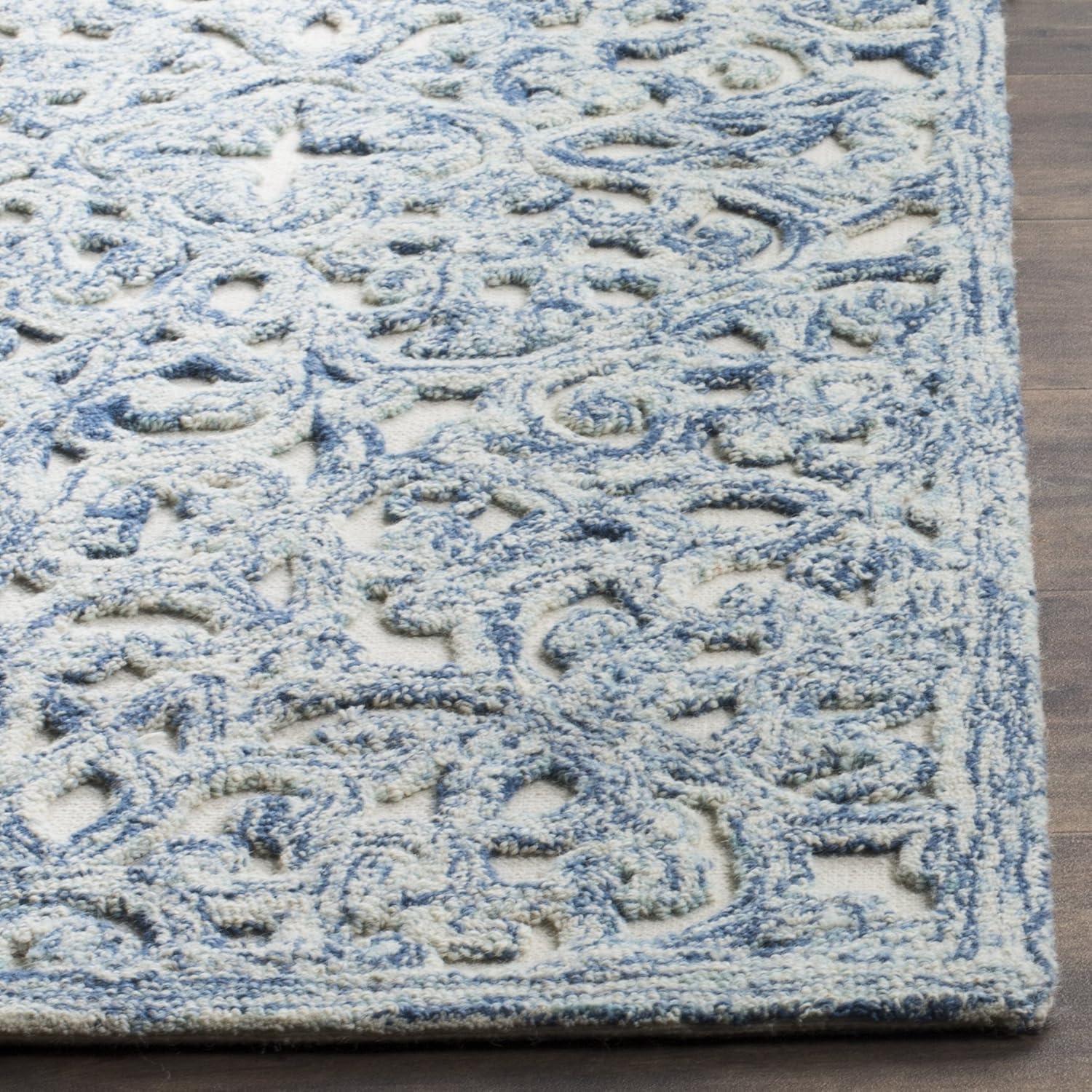 Trace TRC103 Hand Tufted Area Rug - Blue/Ivory - 4'x4' - Safavieh.