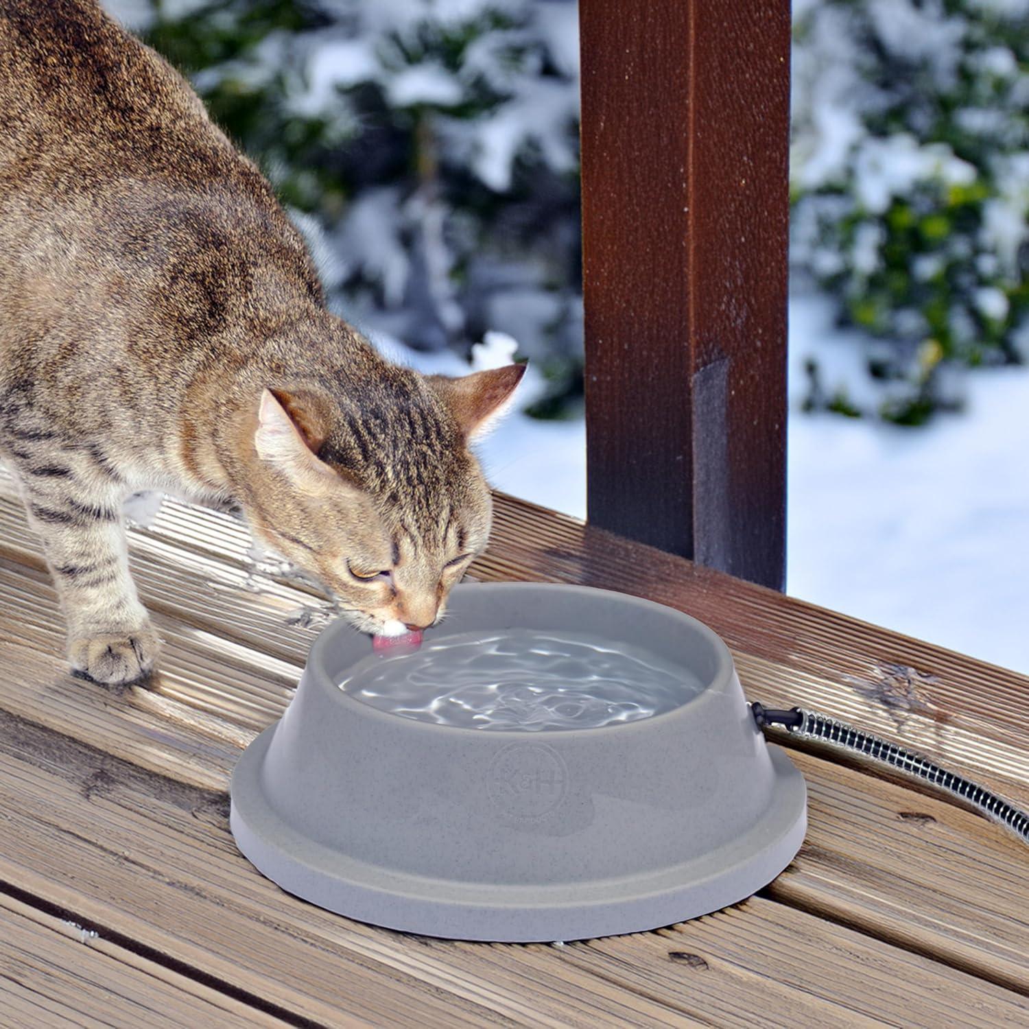 K&H Pet Products Thermal-Bowl 32oz. Slate Gray 12W