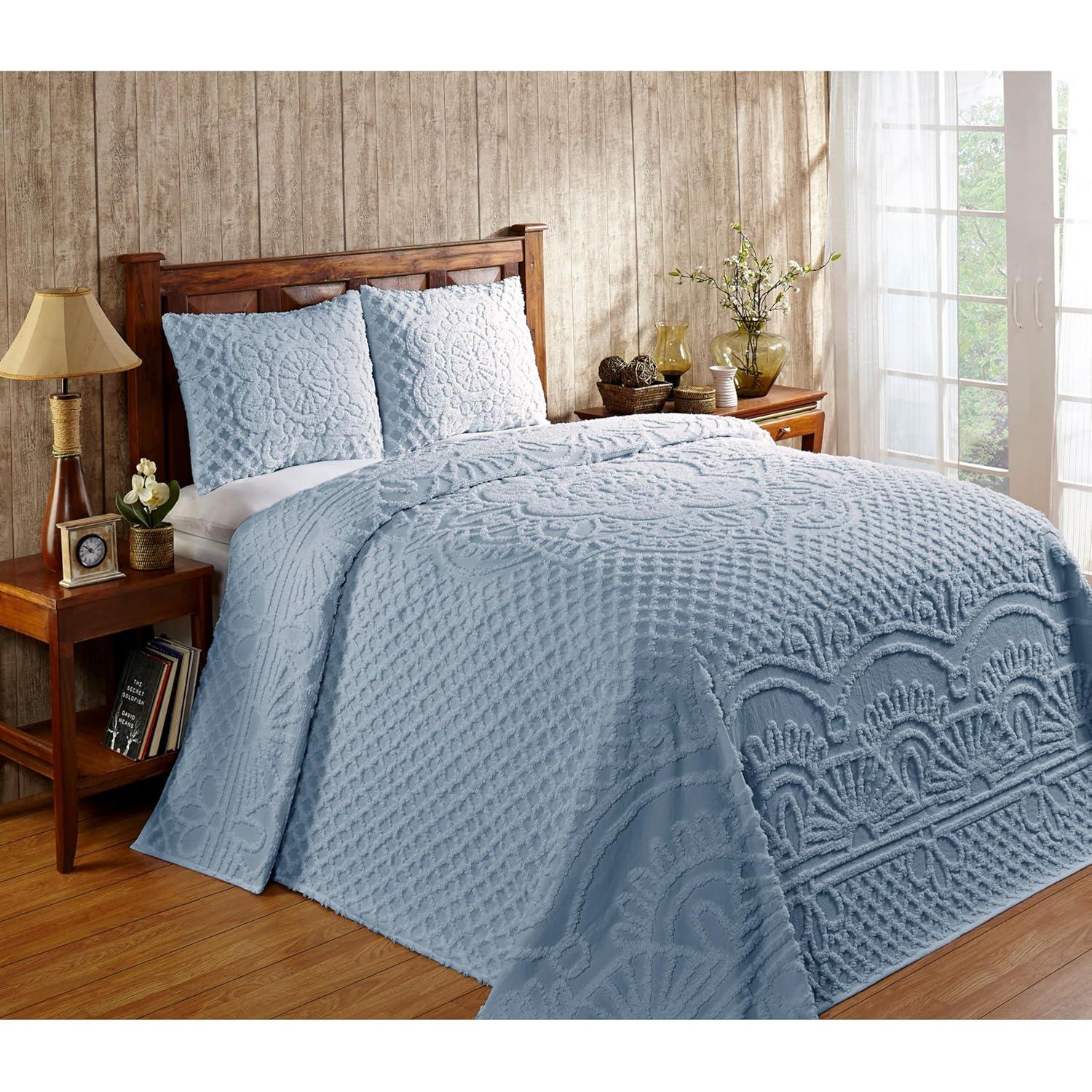 Better Trends Trevor Bedspreads 100% Cotton Chenille - Traditional Medallion Bedding Set, Luxurious All Season Comfort, Machine Washable Trevor Collection Bedspread Set