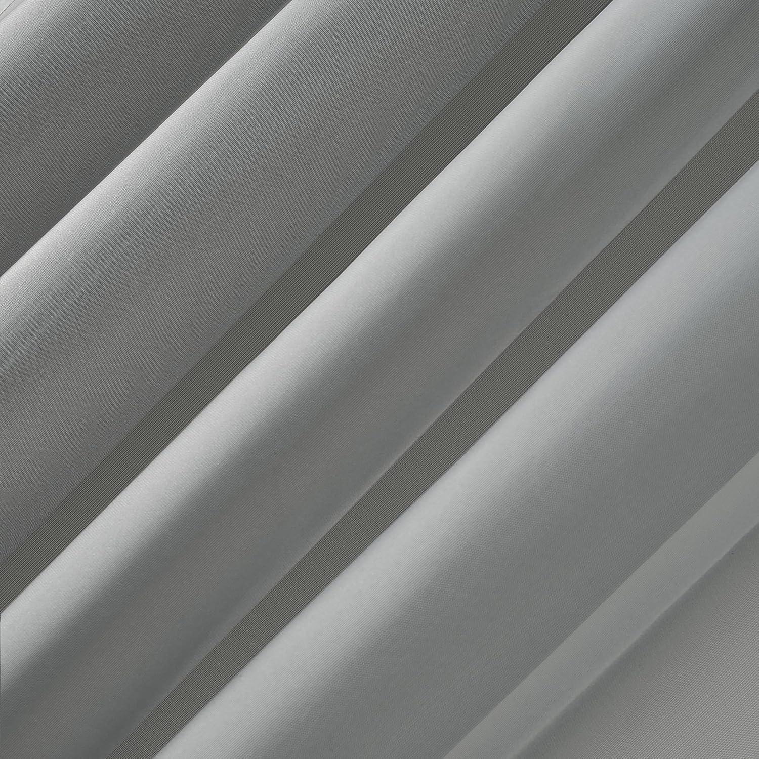 84"x59" Emily Sheer Voile Rod Pocket Curtain Panel Charcoal - No. 918
