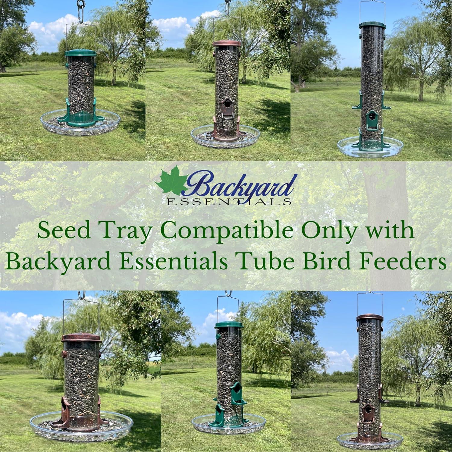 Clear Acrylic Surface Mount Bird Seed Tray with Drainage Holes