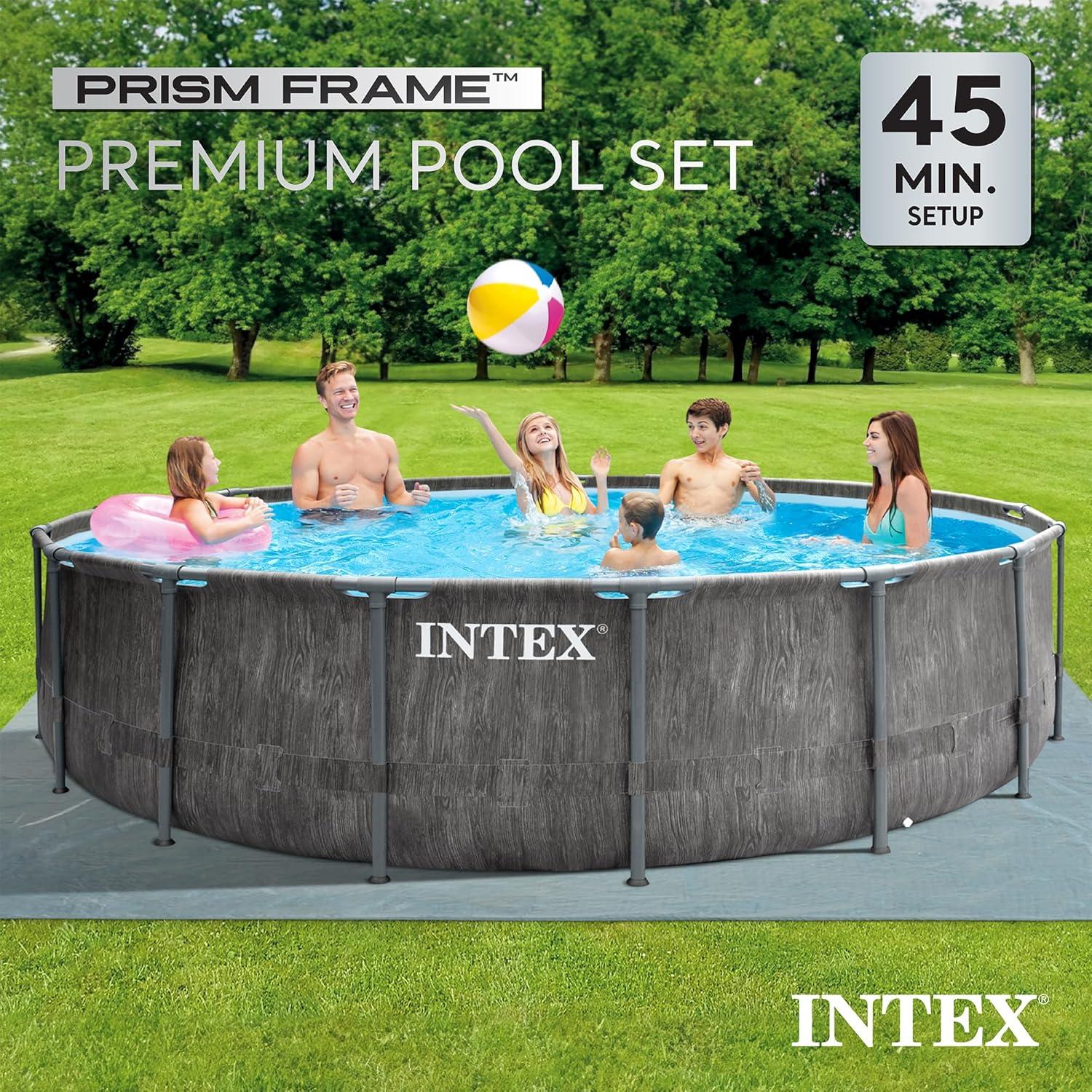 Intex 15FT X 48IN GREYWOOD PRISM FRAME PREMIUM POOL SET