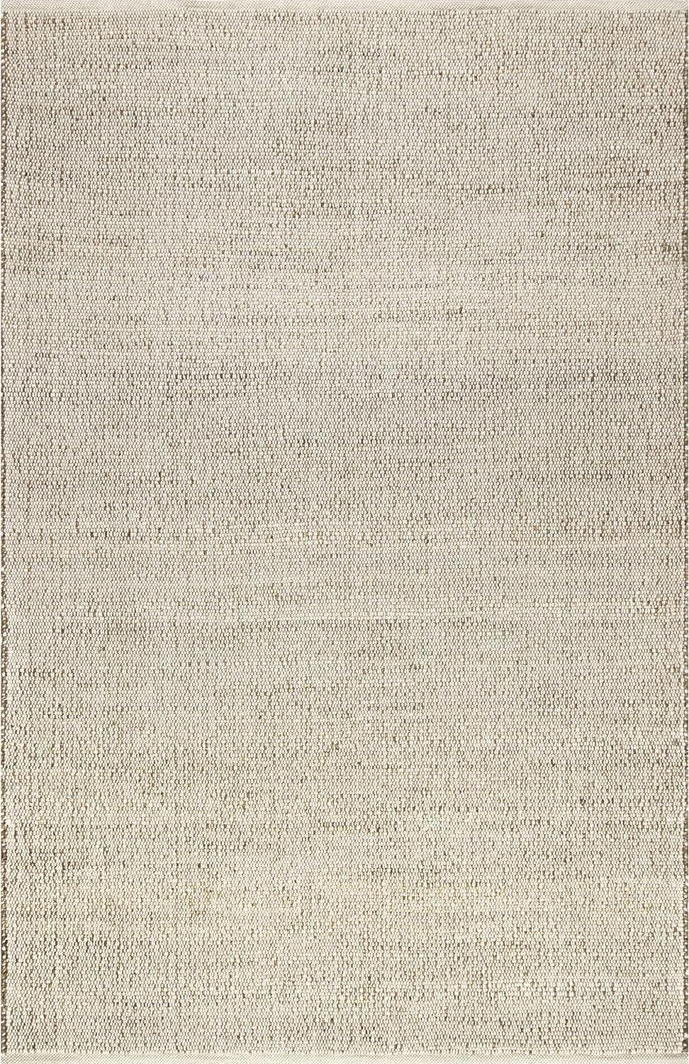 Nuloom 9x12 Elfriede Jute & Cotton Hand Woven Indoor Area Rug, Natural, Solid Rustic Farmhouse Style Natural Fiber Bedroom, Living Room,