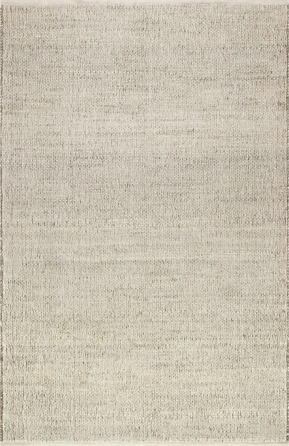 Nuloom 9x12 Elfriede Jute & Cotton Hand Woven Indoor Area Rug, Natural, Solid Rustic Farmhouse Style Natural Fiber Bedroom, Living Room,