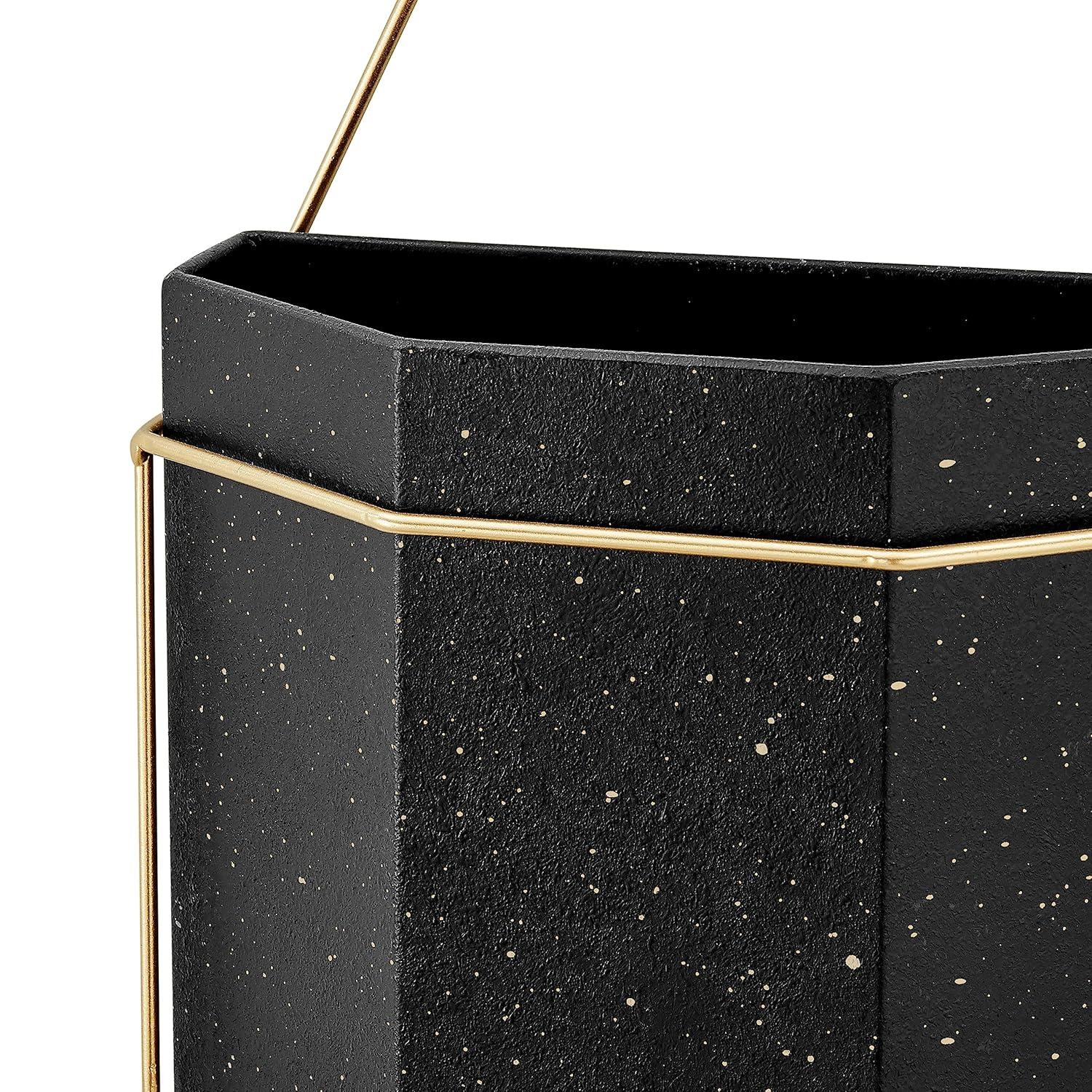 3 Piece Modern Geometric Metal Wall Planters Black/Gold - Danya B.: Indoor/Outdoor, No Assembly Required, Includes Hanging Hardware