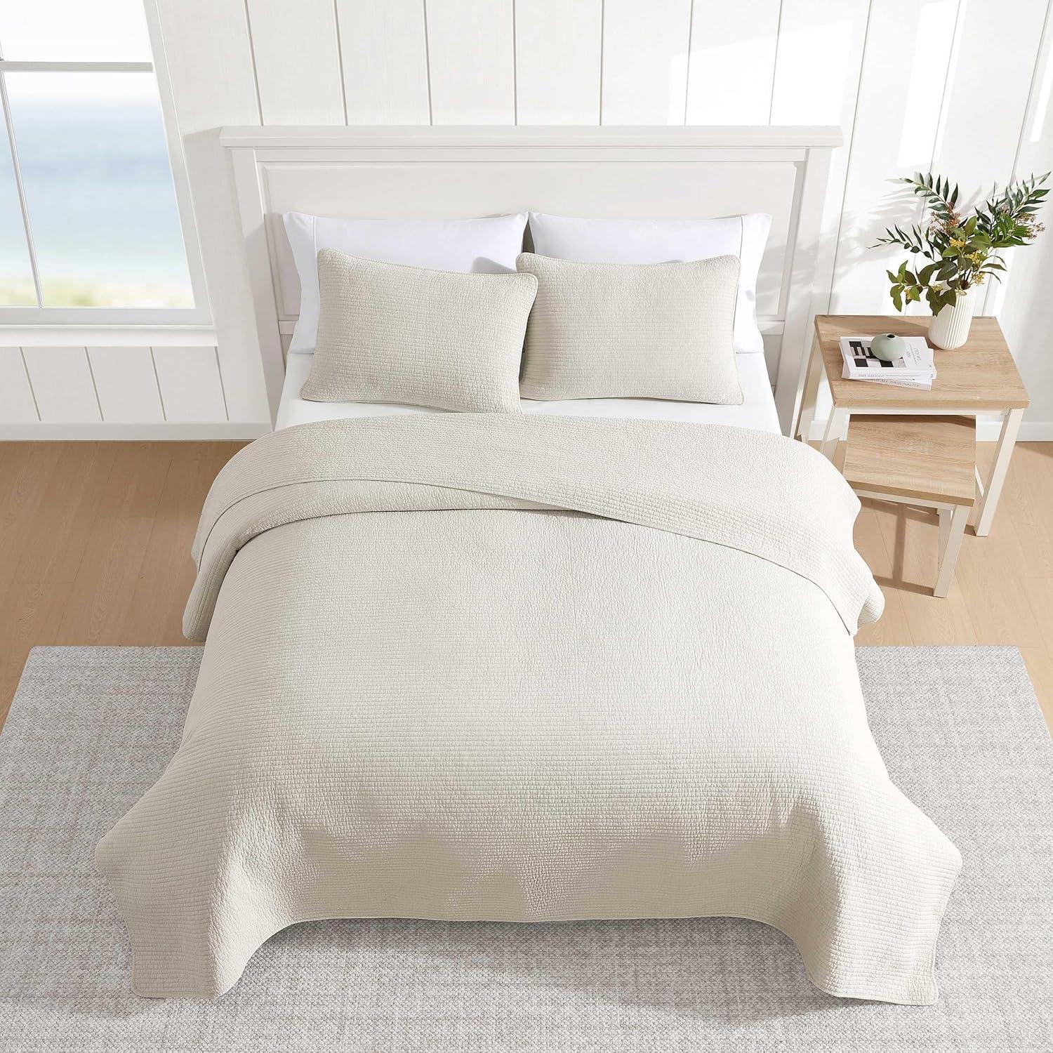 Nautica Bayport Nautica Seashore Stitch Solid Cotton Quilt Set