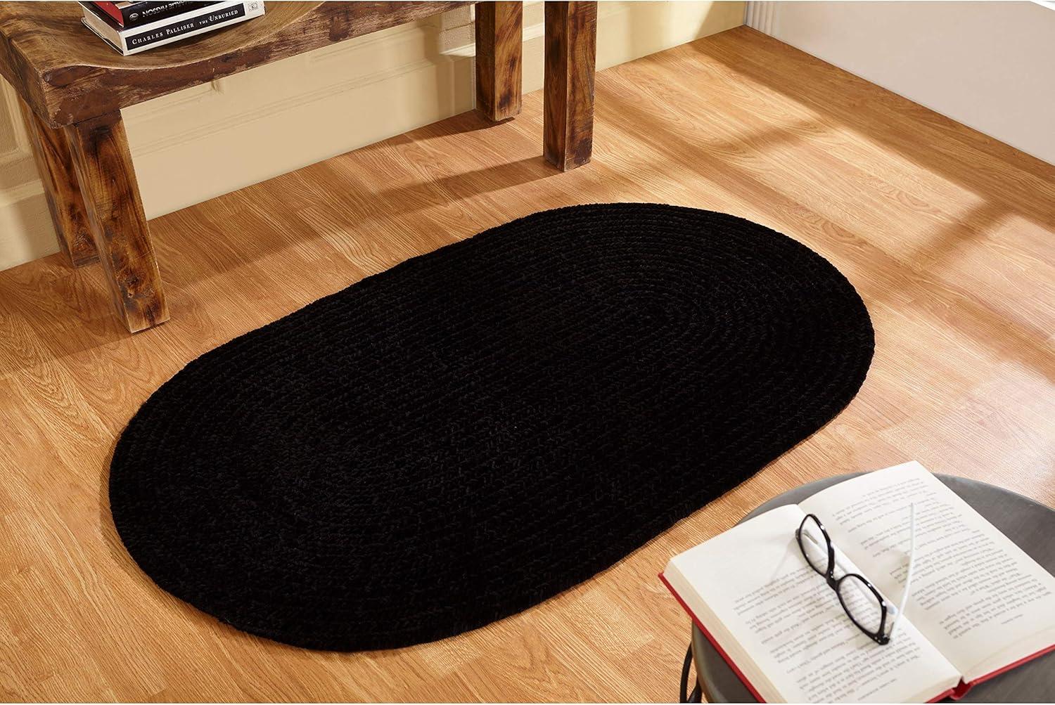 Better Trends Chenille Tweed Braid Reversible Indoor Area Utility Rug 100% Polyester, 30" x 50" Oval, Diluth & Emerald