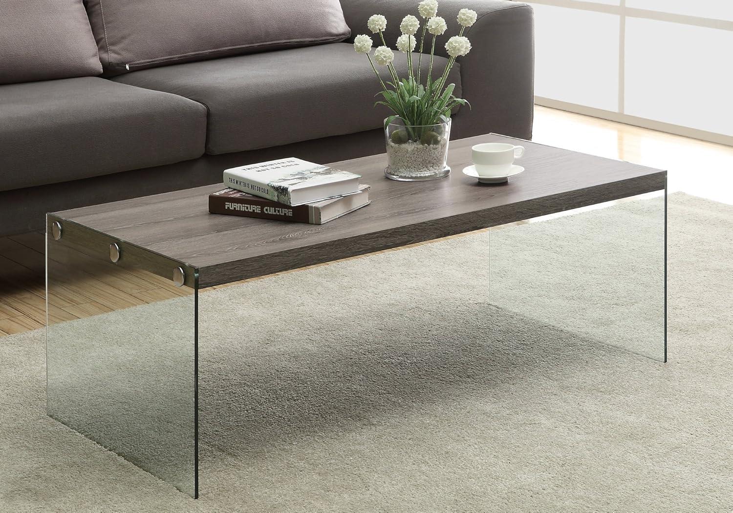 Monarch Specialties Coffee Table, Accent, Cocktail, Rectangular, Living Room, 44"L, Brown Laminate