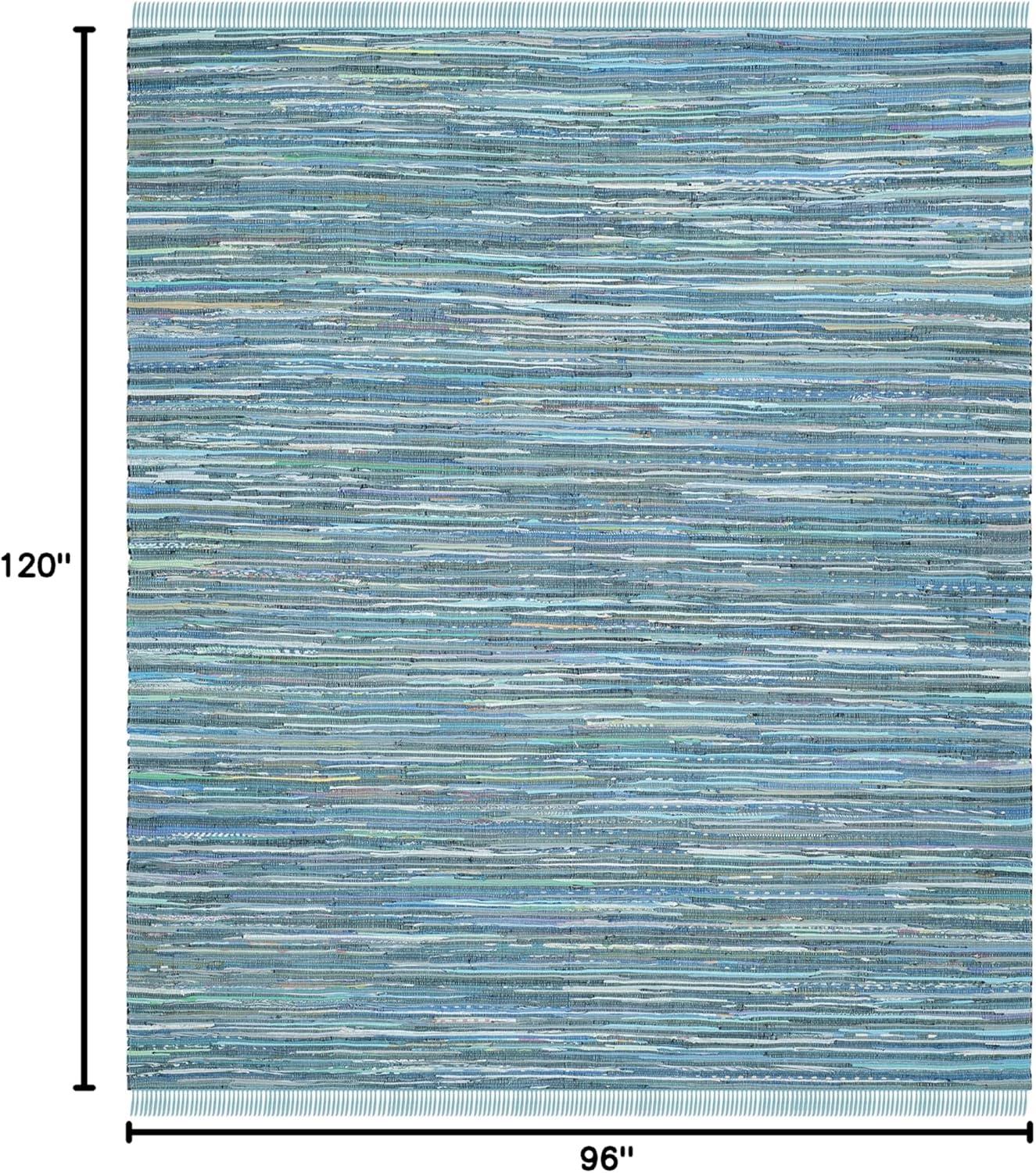 Rag Rug RAR121 Hand Woven Indoor Area Rug - Blue/Multi - 8'x10' - Safavieh.