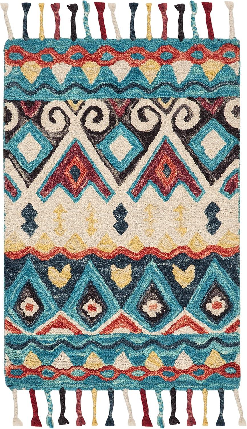 Aspen APN137 Hand Tufted Accent Rug - Blue/Red - 2'x3' - Safavieh.