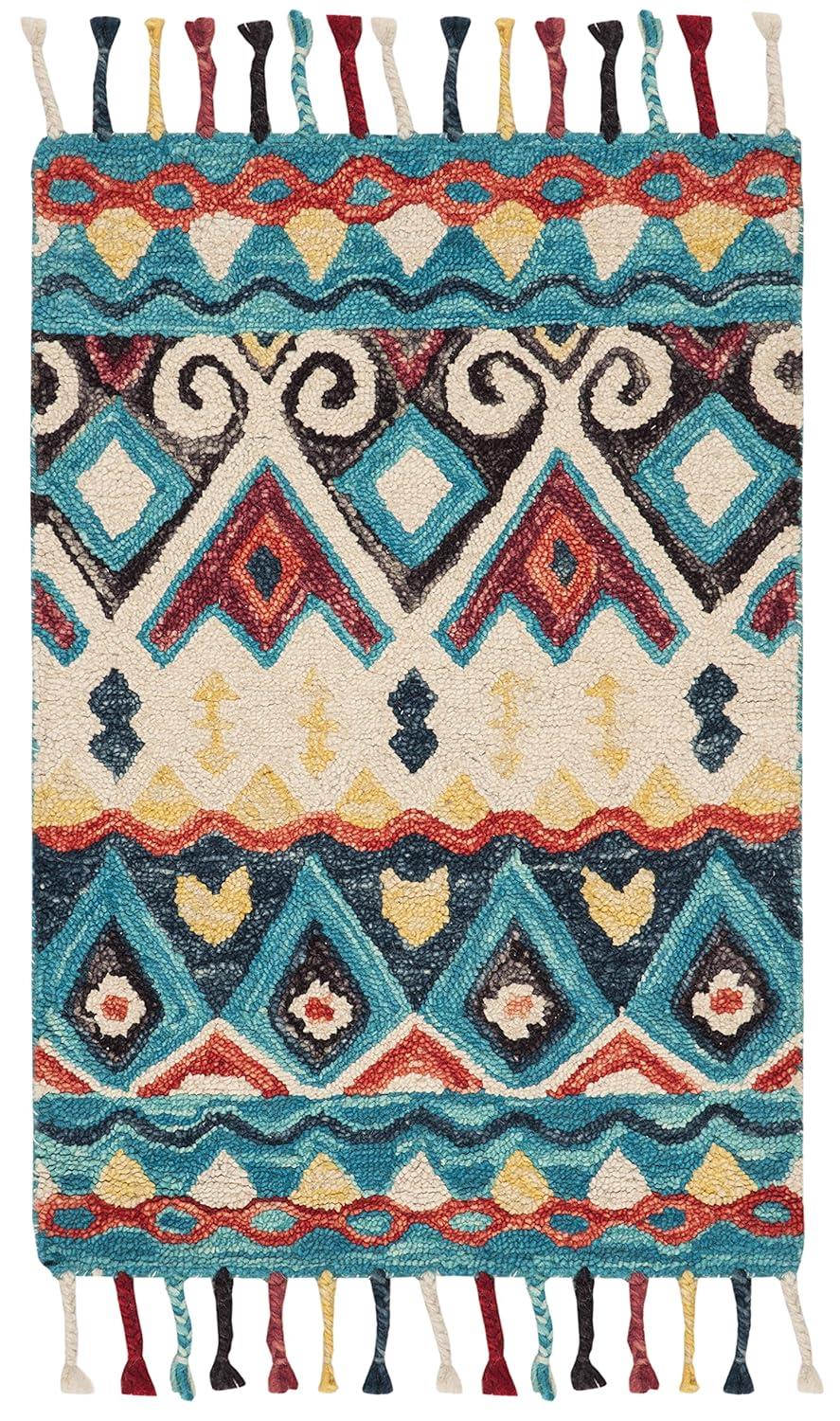 Aspen APN137 Hand Tufted Accent Rug - Blue/Red - 2'x3' - Safavieh.