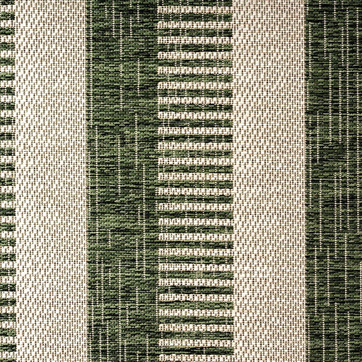 Nicole Miller Striped Light Green/Ivory Indoor / Outdoor Area Rug