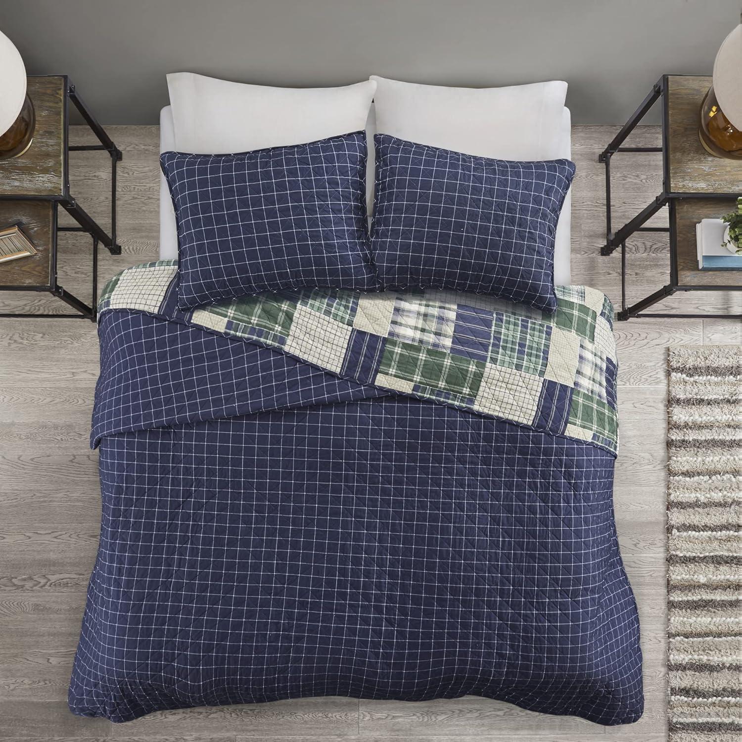 Madison Park Timber 3 Piece Reversible Printed Quilt Set