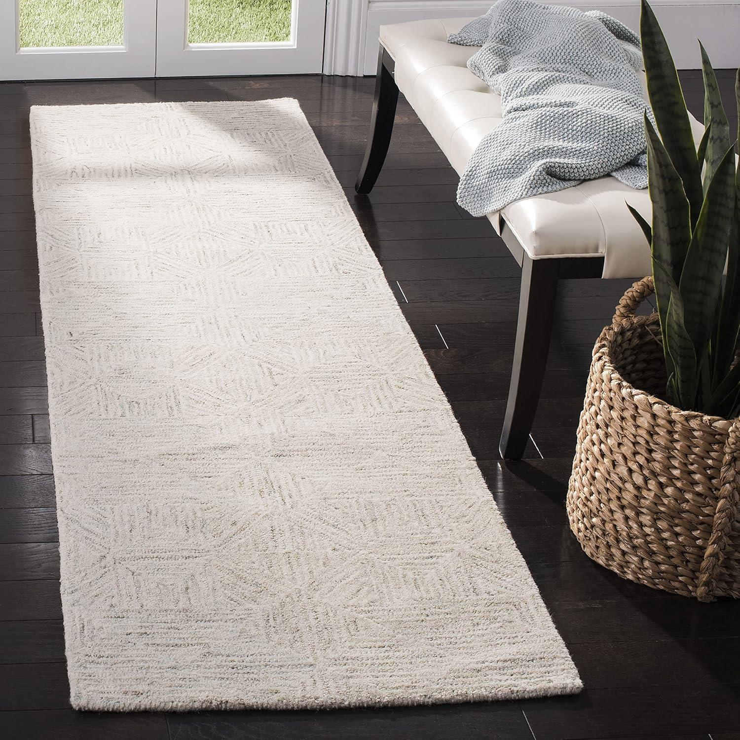 Abstract ABT763 Handmade Indoor Runner - Light Blue - 2'-3"x8' - Safavieh