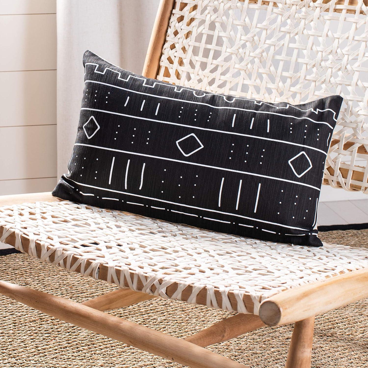 Bardon Pillow - Black/White - 12"X20" - Safavieh