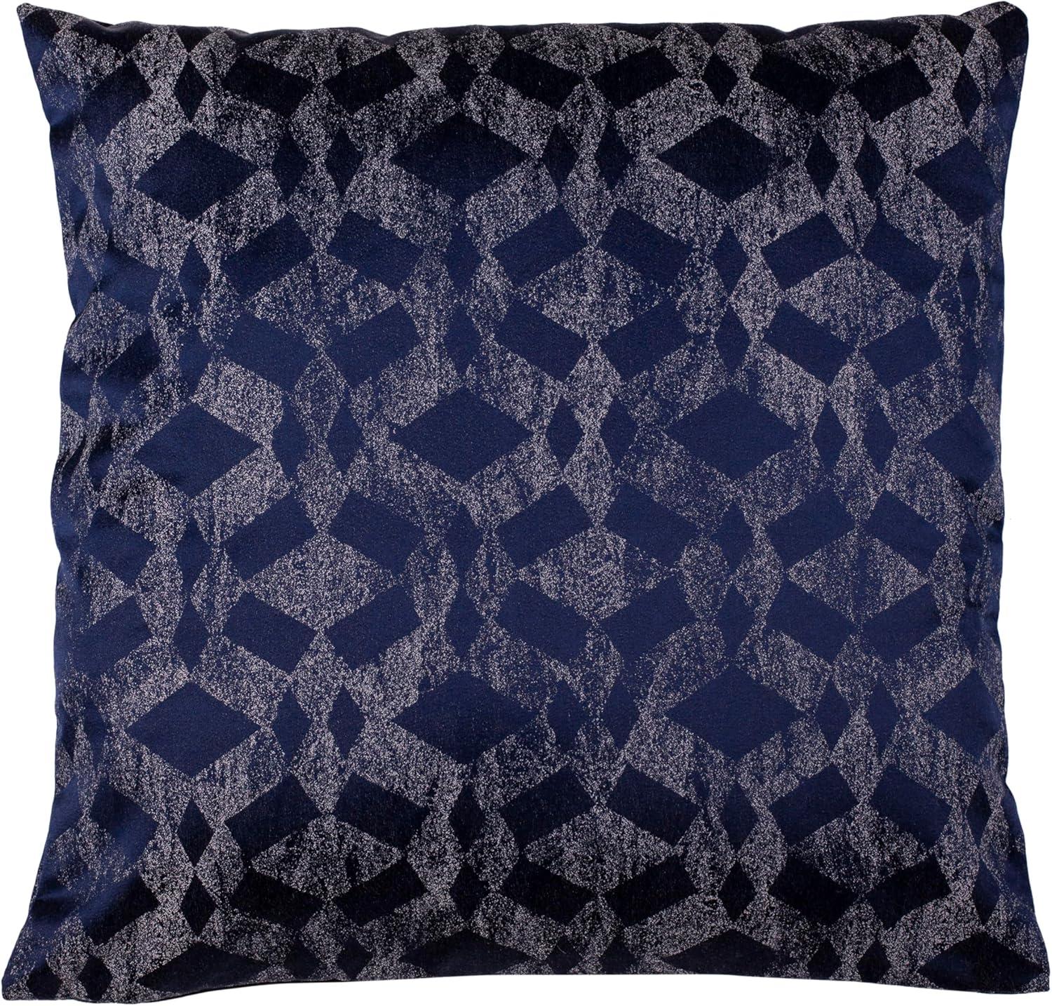 Rayen 20" Navy Geometric Decorative Throw Pillow